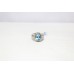 Mens Ring Silver Sterling 925 Natural Blue Topaz Gemstone Unisex Engraved E292